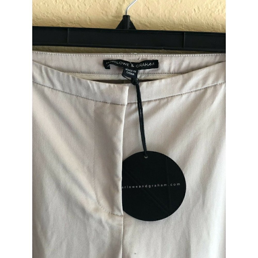 Harlowe & Graham Womens Beige Slim Side Pant S L - Picture 9 of 11